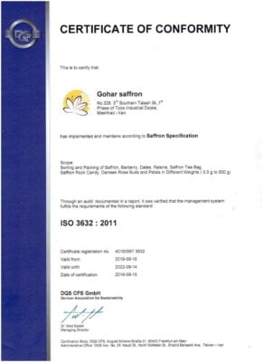 Giấy chứng nhận ISO 3632, độ tinh khiết của saffron nhụy hoa nghệ tây