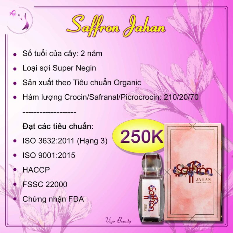 Thông tin sản phẩm saffron Jahan (nhụy hoa nghệ tây)